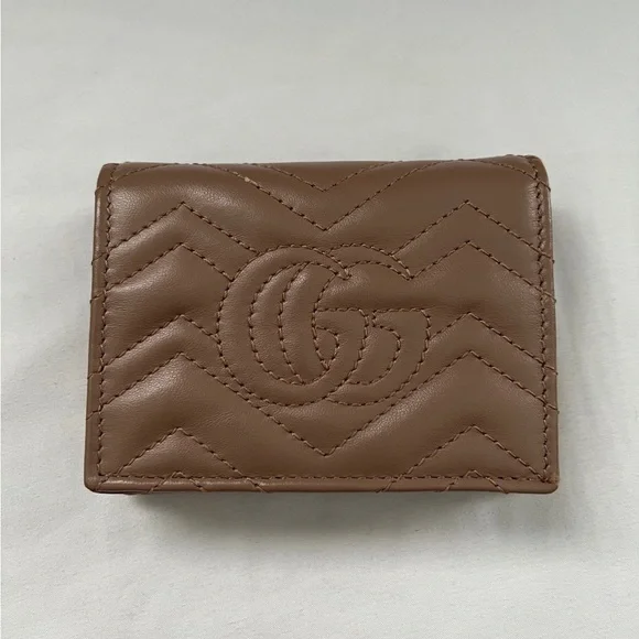 Gucci GG Matelasse Marmont Leather Chevron Card Case Wallet - Picture 3 of 12